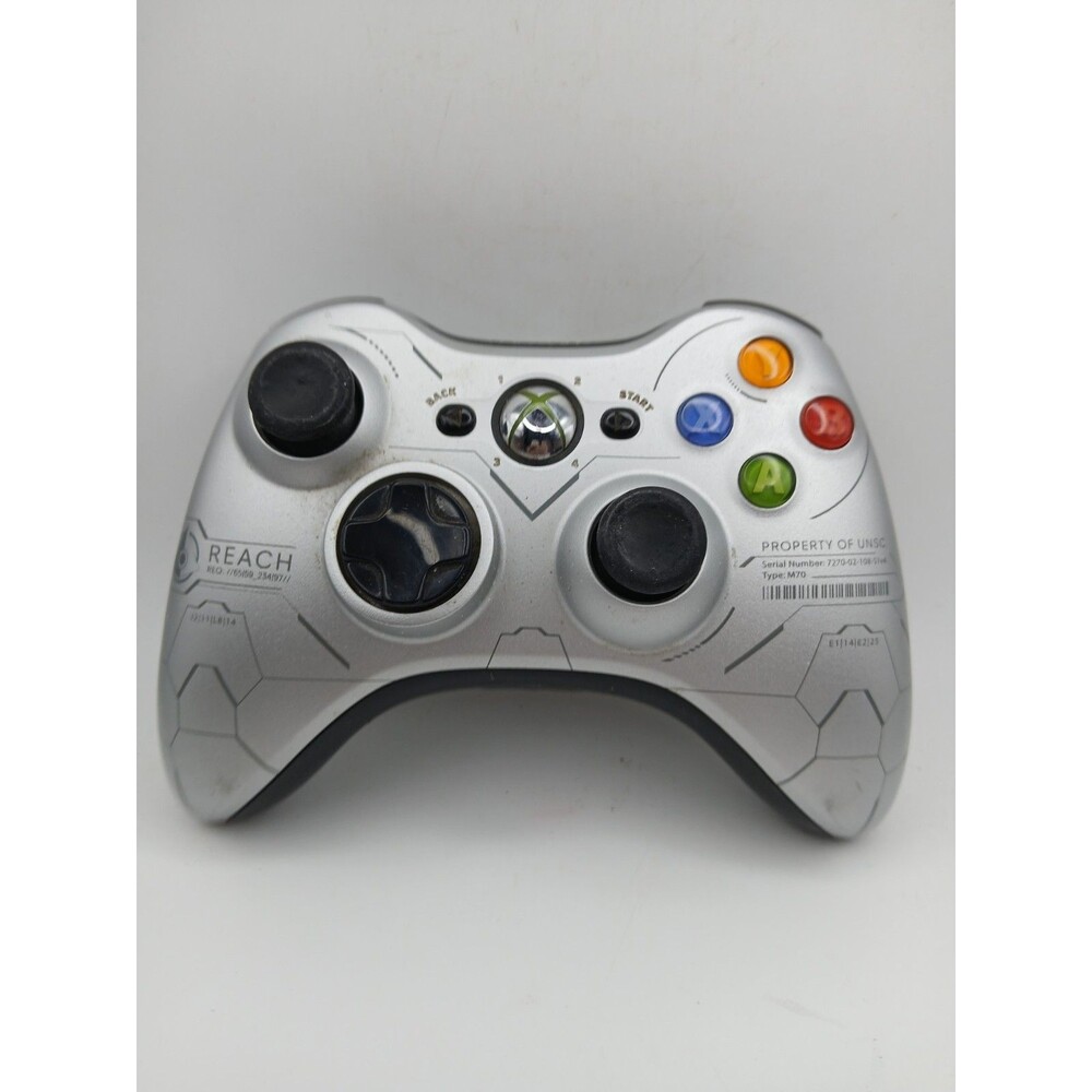 Microsoft Xbox 360 Wireless Controller Halo Reach Limited Edition Silver OEM